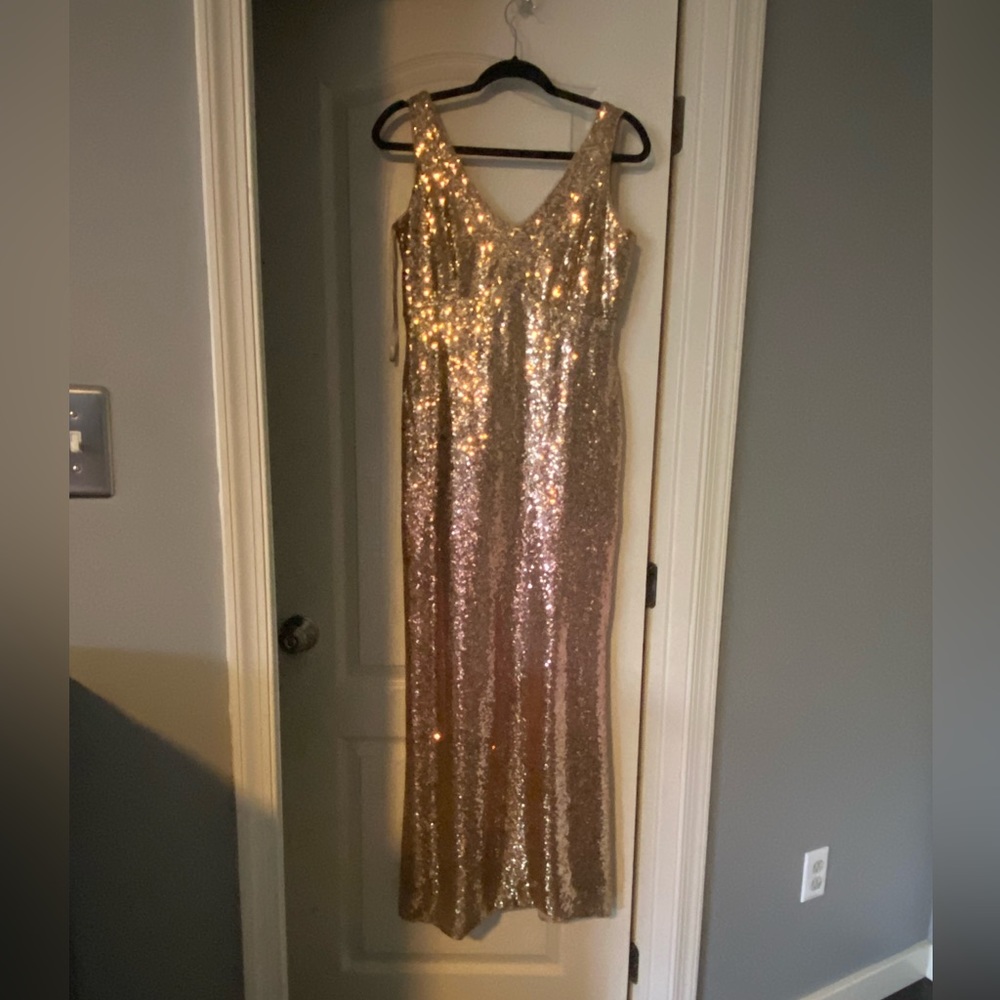 Gold ombré sequin gown